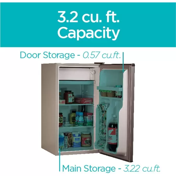 BLACK+DECKER BCRK17V Compact Refrigerator Energy Star Single Door Mini Fridge with Freezer, 1.7 Cubic Ft., VCM, Silver
