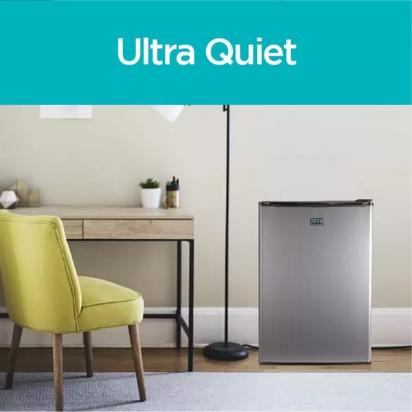 BLACK+DECKER BCRK17V Compact Refrigerator Energy Star Single Door Mini Fridge with Freezer, 1.7 Cubic Ft., VCM, Silver