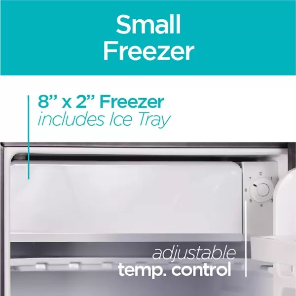BLACK+DECKER BCRK17V Compact Refrigerator Energy Star Single Door Mini Fridge with Freezer, 1.7 Cubic Ft., VCM, Silver