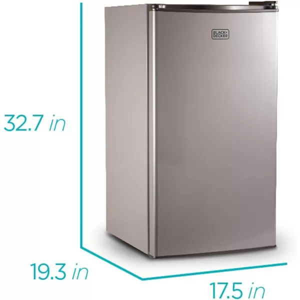BLACK+DECKER BCRK17V Compact Refrigerator Energy Star Single Door Mini Fridge with Freezer, 1.7 Cubic Ft., VCM, Silver