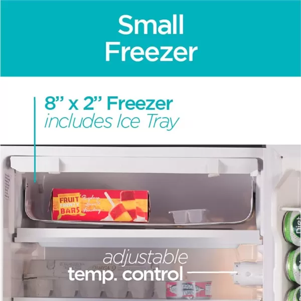 BLACK+DECKER BCRK17V Compact Refrigerator Energy Star Single Door Mini Fridge with Freezer, 1.7 Cubic Ft., VCM, Silver