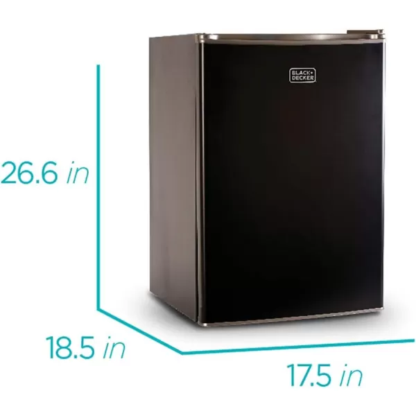 BLACK+DECKER BCRK17V Compact Refrigerator Energy Star Single Door Mini Fridge with Freezer, 1.7 Cubic Ft., VCM, Silver