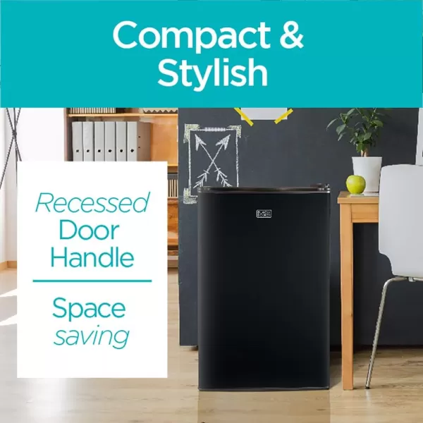BLACK+DECKER BCRK32B Compact Refrigerator Energy Star Single Door Mini Fridge with Freezer, 3.2 Cubic Feet, Black