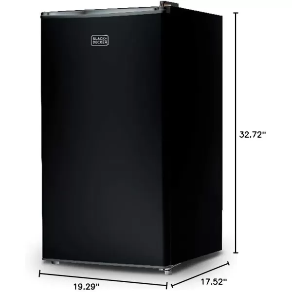 BLACK+DECKER BCRK32B Compact Refrigerator Energy Star Single Door Mini Fridge with Freezer, 3.2 Cubic Feet, Black