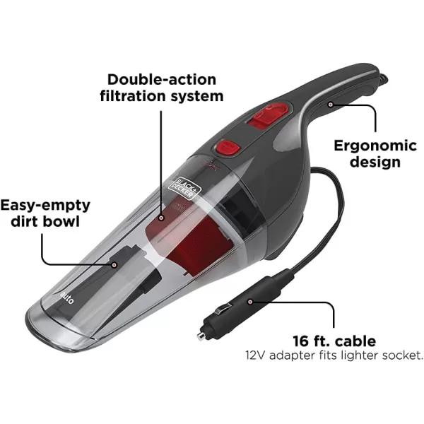 BLACK+DECKER BDH1200NVAV 12V Compact Automotive Vacuum - Corded