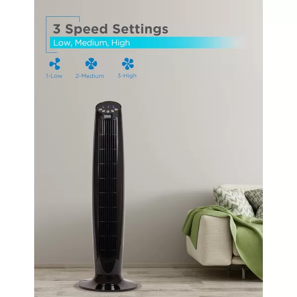 BLACK+DECKER BFTR36B 36 in. Quiet Digital Tower Fan with Remote