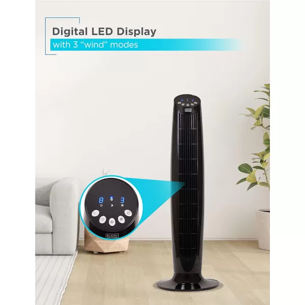 BLACK+DECKER BFTR36B 36 in. Quiet Digital Tower Fan with Remote