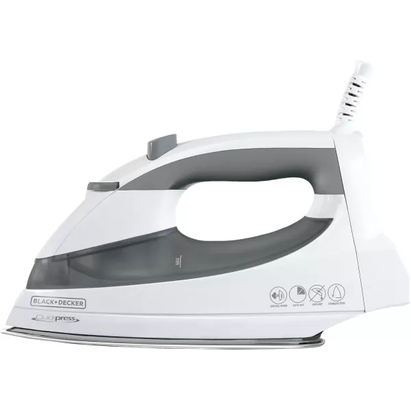 BLACK+DECKER Black &amp; Decker F976 Quickpress Iron with Smart Steam Technology, White/Silver