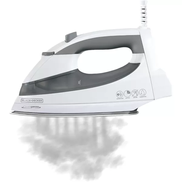 BLACK+DECKER Black &amp; Decker F976 Quickpress Iron with Smart Steam Technology, White/Silver