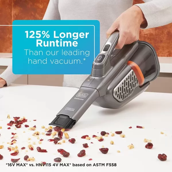 BLACK+DECKER Dusbuster Handheld Vacuum, Cordless, Gray 