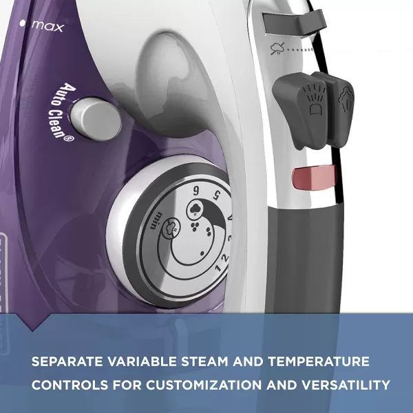 BLACK+DECKER Easy Steam Compact Iron, IR40V, Nonstick Plate, SmartSteam, Anti-Drip, Auto Shutoff