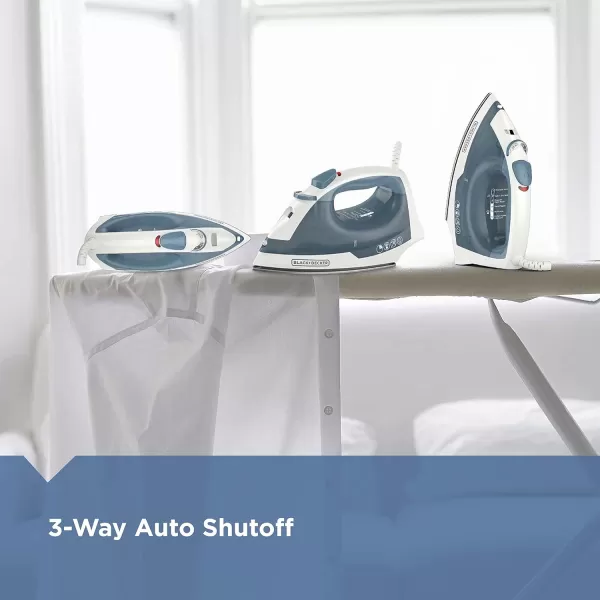 BLACK+DECKER Easy Steam Compact Iron, IR40V, Nonstick Plate, SmartSteam, Anti-Drip, Auto Shutoff
