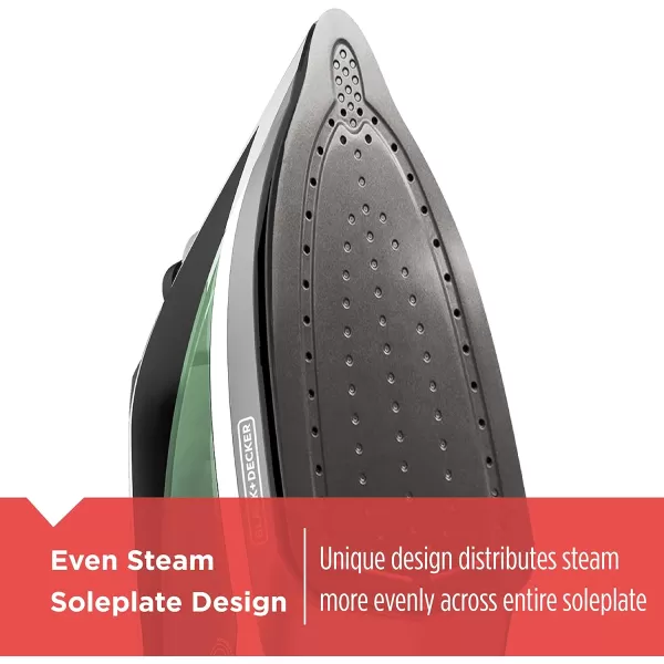 BLACK+DECKER Easy Steam Compact Iron, IR40V, Nonstick Plate, SmartSteam, Anti-Drip, Auto Shutoff