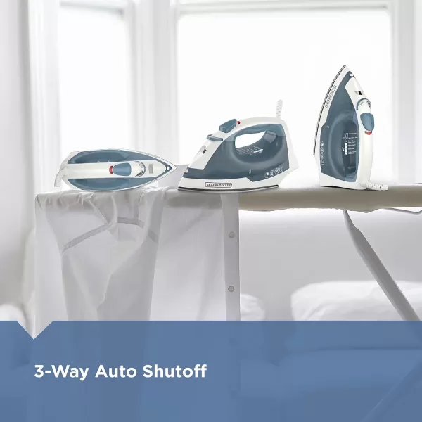 BLACK+DECKER Easy Steam Compact Iron, IR40V, Nonstick Plate, SmartSteam, Anti-Drip, Auto Shutoff