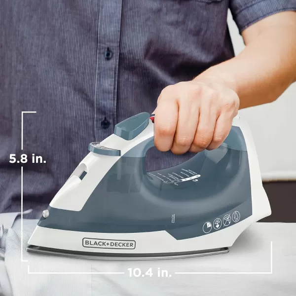 BLACK+DECKER Easy Steam Compact Iron, IR40V, Nonstick Plate, SmartSteam, Anti-Drip, Auto Shutoff