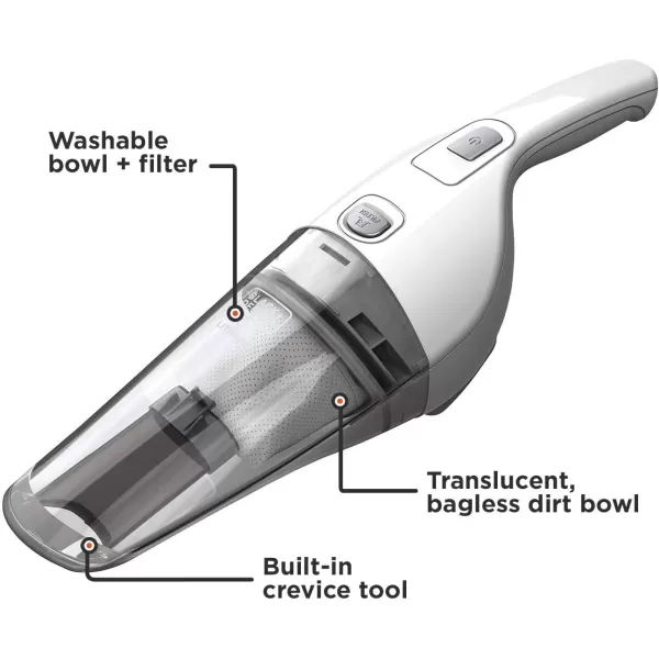 BLACK+DECKER Handheld Vacuum 2Ah, Power White 