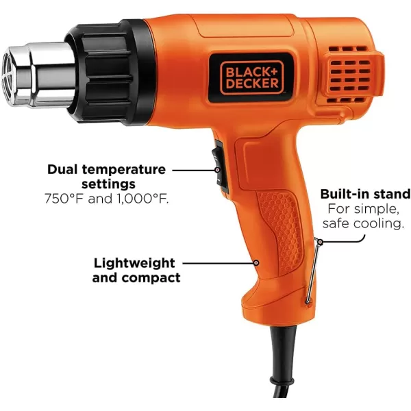 BLACK+DECKER Heat Gun, Corded, Dual Heat Settings up to 1000 Degrees, 1350 Watt 