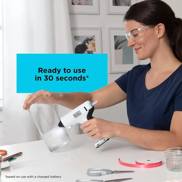 BLACK+DECKER Hot Glue Gun Kit, White 