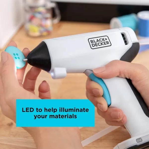 BLACK+DECKER Hot Glue Gun Kit, White 