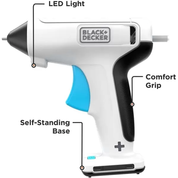 BLACK+DECKER Hot Glue Gun Kit, White 