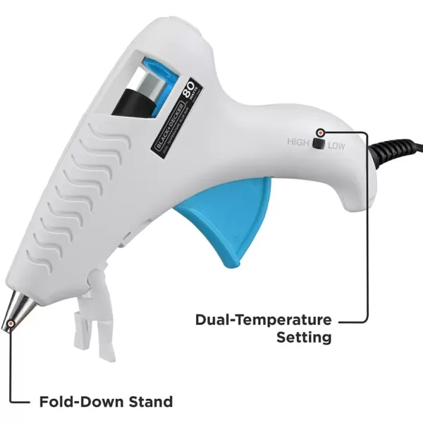 BLACK+DECKER Hot Glue Gun Kit, White 