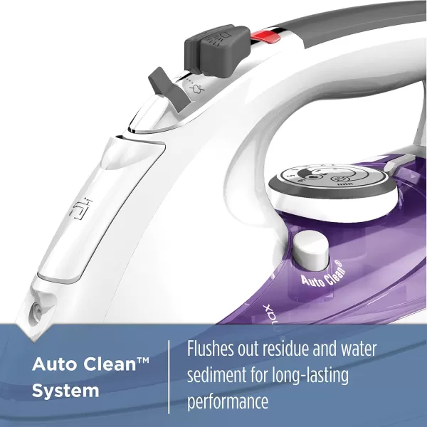 BLACK+DECKER IR1350S Professional Steam Iron with Stainless Steel Soleplate and Extra-Long Cord, Purple