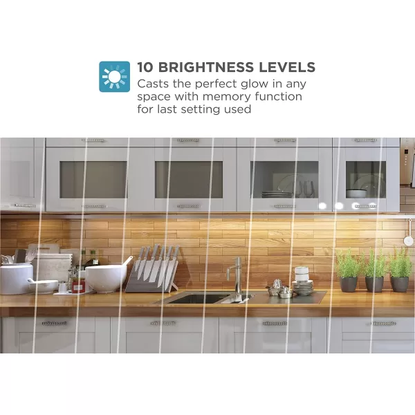 BLACK+DECKER LEDUC9-1WB Push Wire Under Cabinet Light Bar, Plug-in or Hardwire, 9", Warm White, Gray
