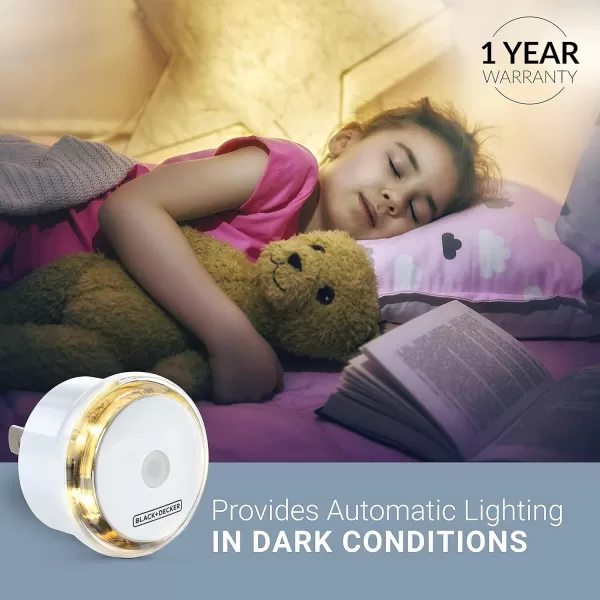 BLACK+DECKER Night Light Plug in with Photocell Sensor, 2.5 Lumen, 4 Pack - Outlet Room Lights