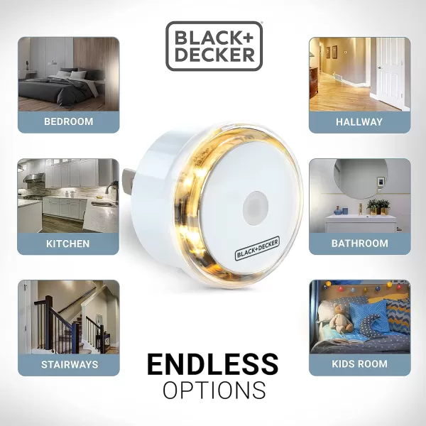 BLACK+DECKER Night Light Plug in with Photocell Sensor, 2.5 Lumen, 4 Pack - Outlet Room Lights