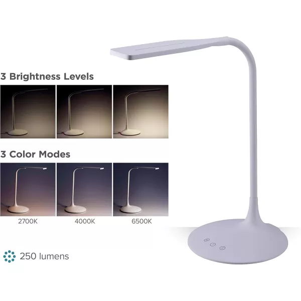 BLACK+DECKER Office Battery LED Desk Lamp, 12-5/8"H, White