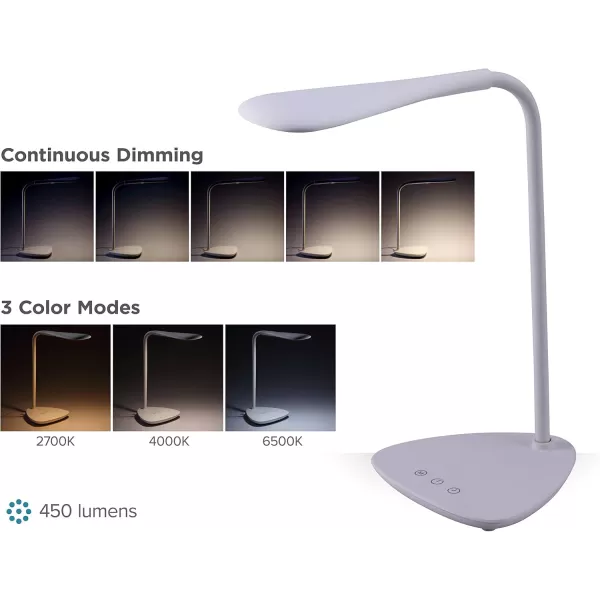 BLACK+DECKER Office Battery LED Desk Lamp, 12-5/8"H, White