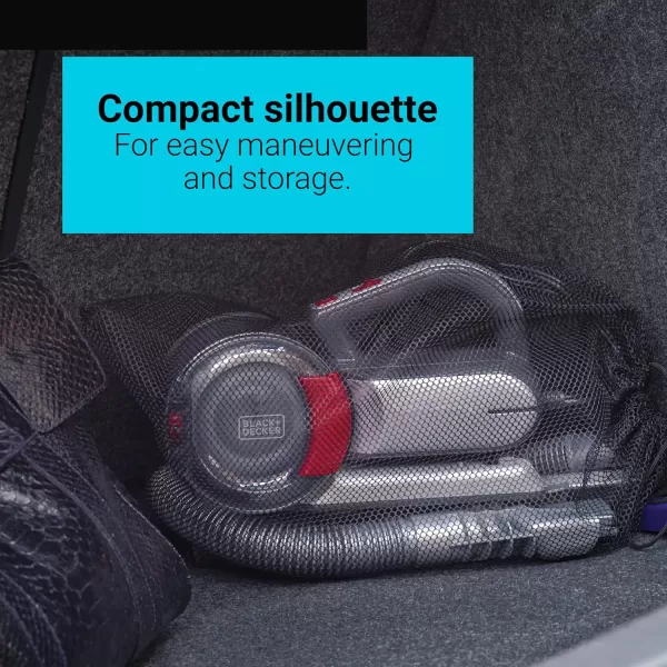 BLACK+DECKER Pivot Vac 12V DC Car Handheld Vacuum, Black 