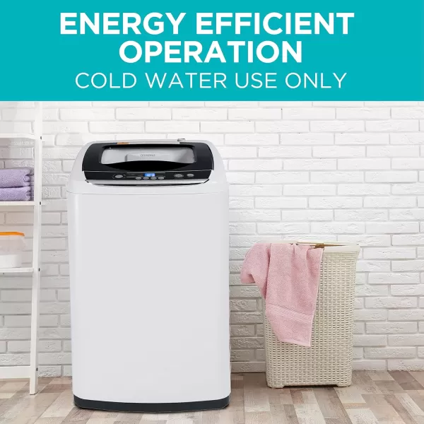 BLACK+DECKER Small Portable Washer, Washing Machine for Household Use, Portable Washer 0.9 Cu. Ft. with 5 Cycles, Transparent Lid &amp; LED Display