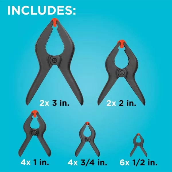 BLACK+DECKER Spring Clamp Set, Assorted, 18-Piece 