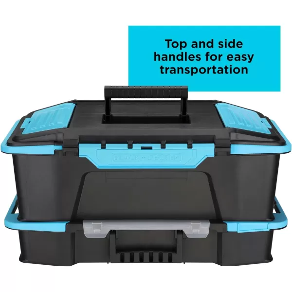 BLACK+DECKER Tool Organizer, 19”, Stackable Caddy, Portable System for Storing Tools and Craft Materials 