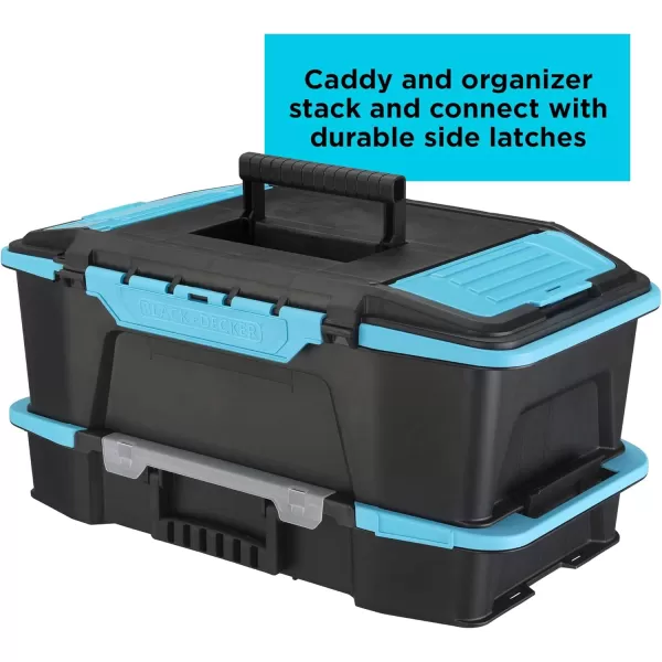 BLACK+DECKER Tool Organizer, 19”, Stackable Caddy, Portable System for Storing Tools and Craft Materials 