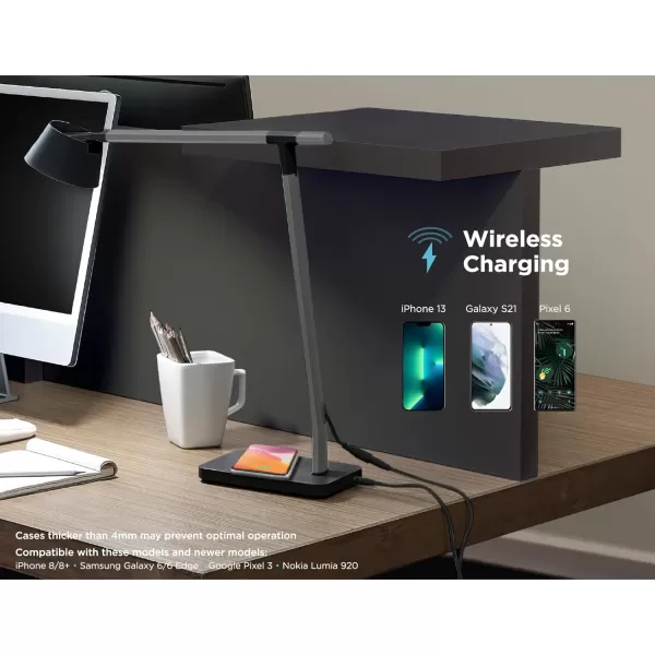 BLACK+DECKER Verve Designer Desk Lamp with Qi Wireless Charger, True White LED + 16M RGB Colors