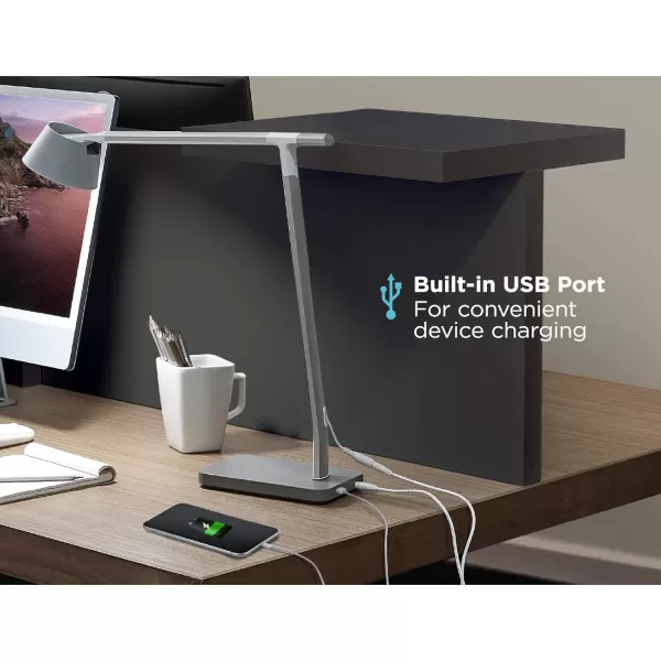 BLACK+DECKER Verve Designer Desk Lamp with USB Charging Port, True White LED + 16M RGB Colors