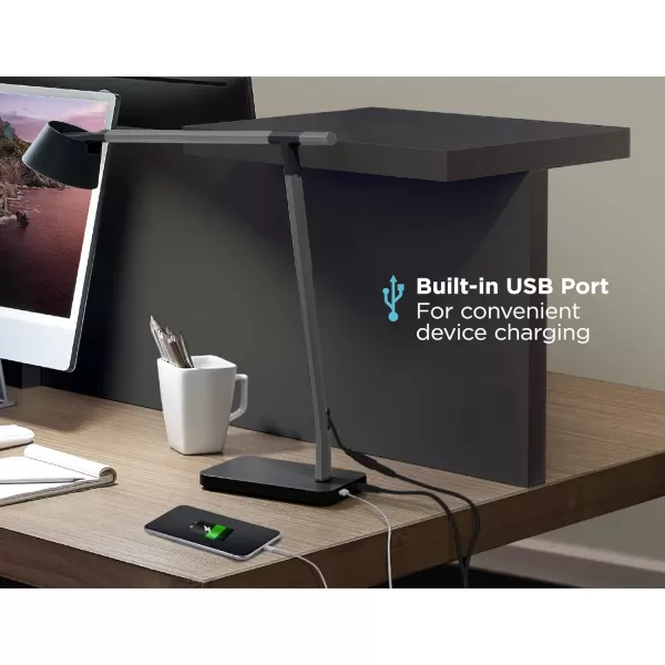 BLACK+DECKER Verve Designer Desk Lamp with USB Charging Port, True White LED + 16M RGB Colors
