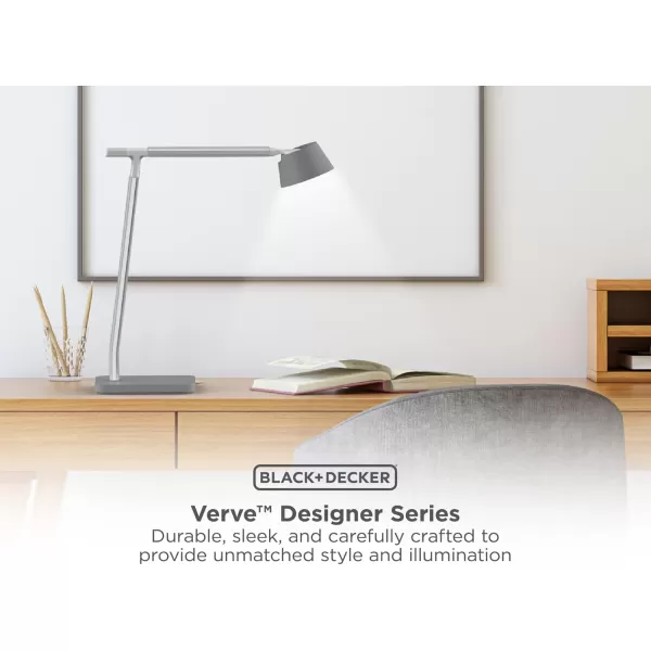 BLACK+DECKER Verve Designer Desk Lamp with USB Charging Port, True White LED + 16M RGB Colors