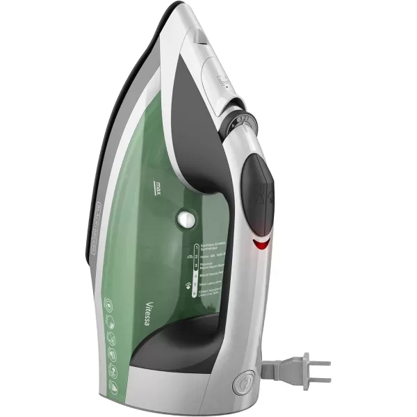 BLACK+DECKER Vitessa Advanced Steam Iron, ICR2020, Even Steam Nonstick Soleplate, Auto Shutoff, Tangle-Free Retractabel Cord, Green