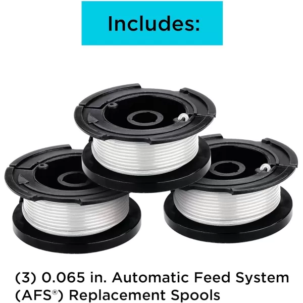 BLACK+DECKER Weed Eater String, Trimmer Line, 3-Pack, 30-Feet of Replacement Spool, 0.065-Inch Diameter 
