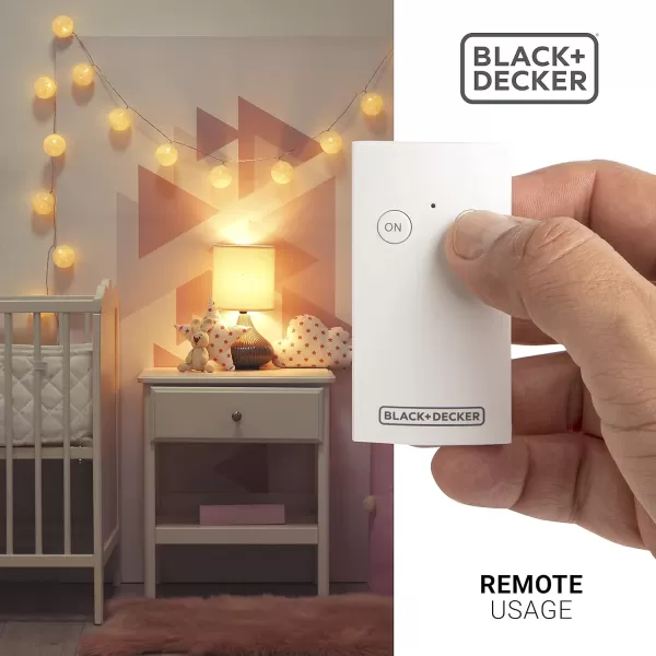 BLACK+DECKER Wireless Remote-Control Outlet, 1 Polarized Outlet, 1 Remote - Premium Light Switches