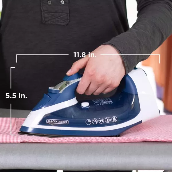 BLACK+DECKER Xpress Steam™ Cord Reel Iron with Nonstick Soleplate, Blue, ICR16X