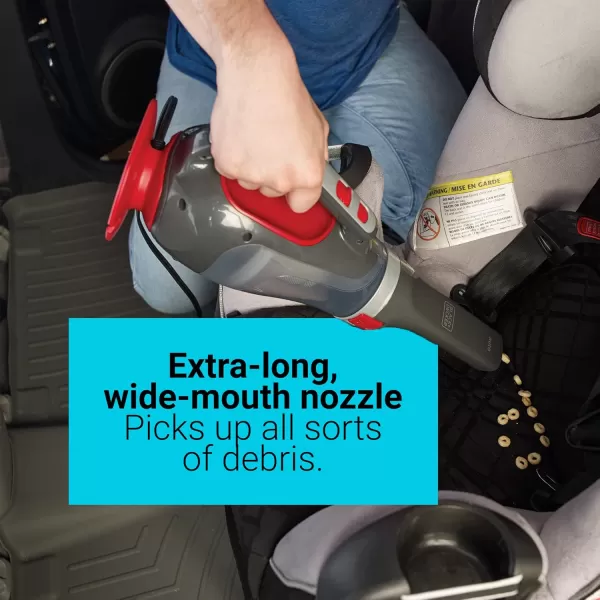 BLACK+DECKER dustbuster 12V DC Car Handheld Vacuum, Red 