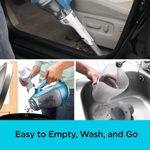 BLACK+DECKER dustbuster AdvancedClean Cordless Handheld Vacuum, Compact Home and Car Vacuum with Crevice Tool 