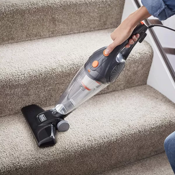 Black &amp; Decker BDST1609 3-in-1 Corded Lightweight Handheld Cleaner &amp; Stick Vacuum Cleaner, White with Aqua Blue