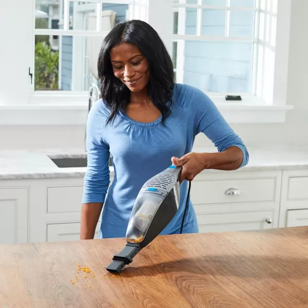 Black &amp; Decker BDST1609 3-in-1 Corded Lightweight Handheld Cleaner &amp; Stick Vacuum Cleaner, White with Aqua Blue