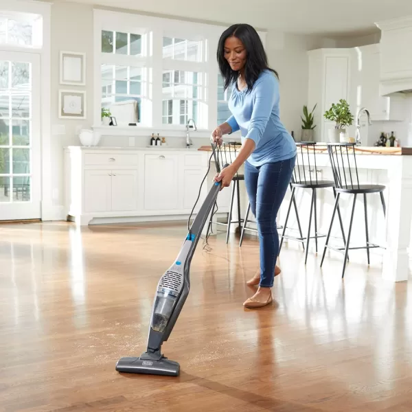 Black &amp; Decker BDST1609 3-in-1 Corded Lightweight Handheld Cleaner &amp; Stick Vacuum Cleaner, White with Aqua Blue