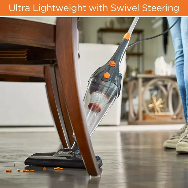 Black &amp; Decker BDST1609 3-in-1 Corded Lightweight Handheld Cleaner &amp; Stick Vacuum Cleaner, White with Aqua Blue